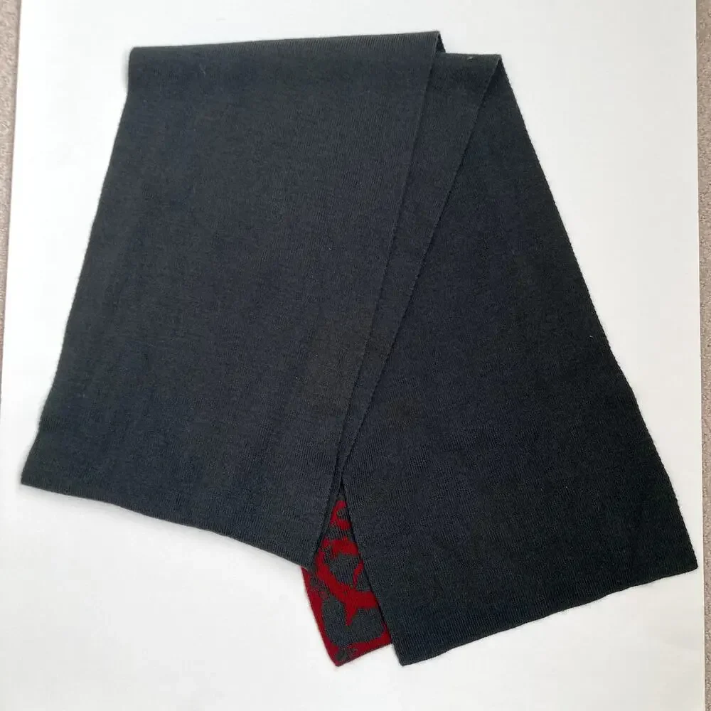 Diesel Logo Scarf - Red Maroon Gray